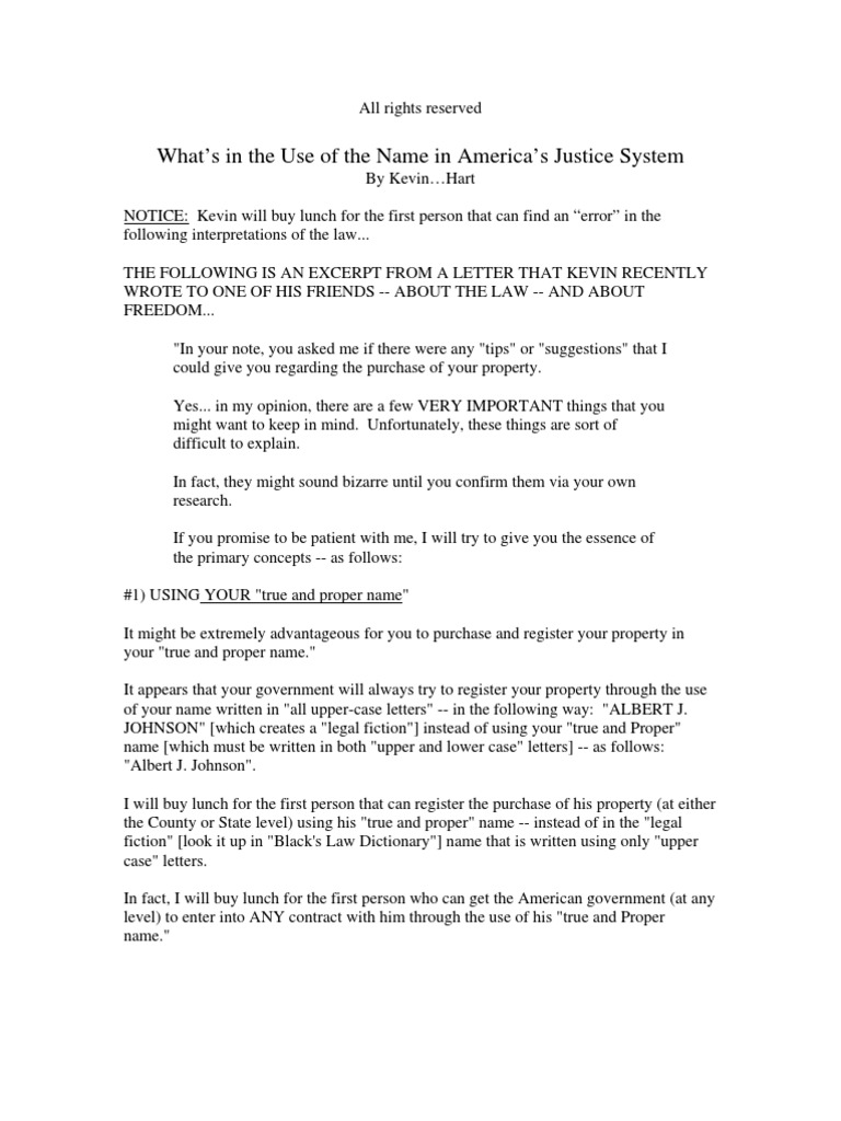 Use of A Name | PDF | U.S. State | Article One Of The United States ...