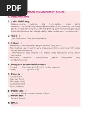 Laporan Kegiatan Bakti Sosial