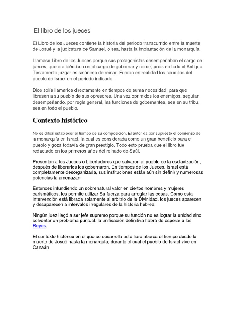 El Libro De Los Jueces