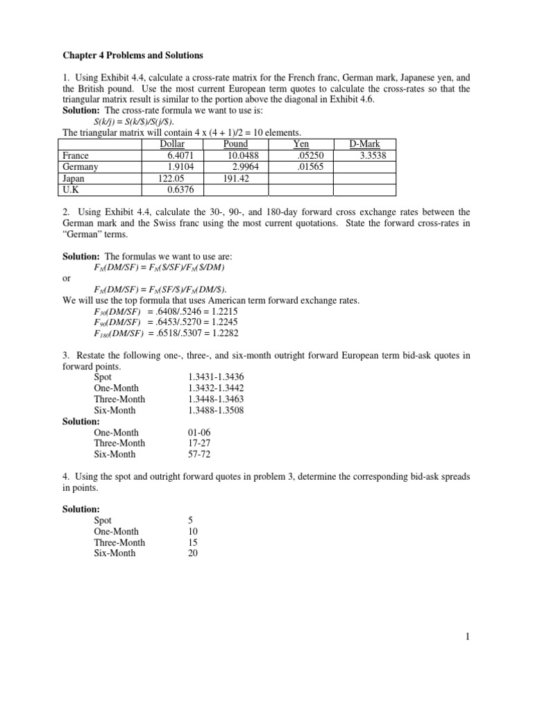 Chapters 4&5 Problem Solutions | Pdf | Arbitrage | Interest