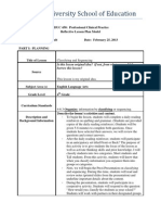 Reflective Lesson Plan Classifying and Sequencing