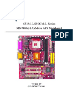 651M-L/650GM-L Series: MS-7005 (v1.X) Micro ATX Mainboard