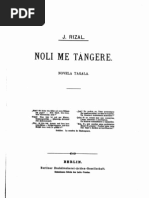 Rizal's Noli Me Tangere (Original Spanish Version)