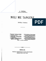 Rizal's Noli Me Tangere (Original Spanish Version)