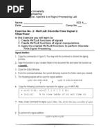 Matlab Discrete Time Lab 2