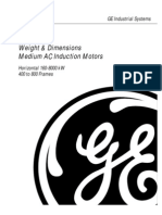 Weight & Dimensions Medium AC Induction Motors: GE Industrial Systems