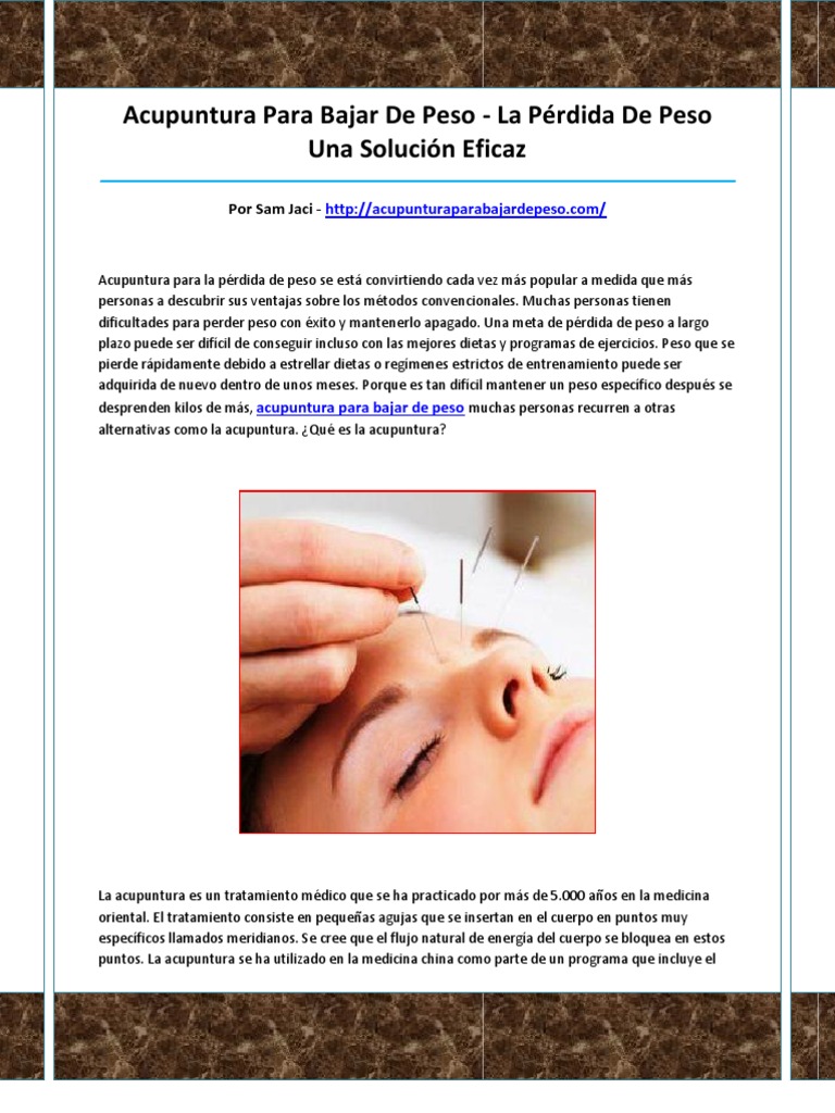 Acupuntura para Bajar de Peso | PDF | Acupuntura | Dieta