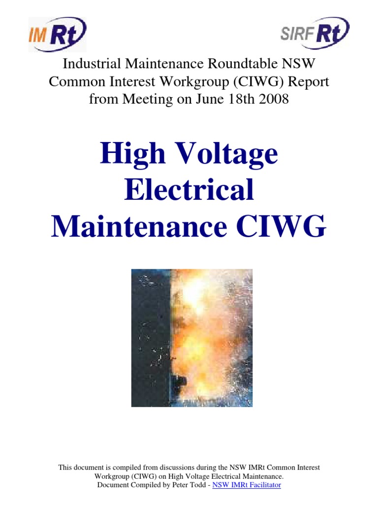 High Voltage Electrical Maintenance PDF Electrical Substation