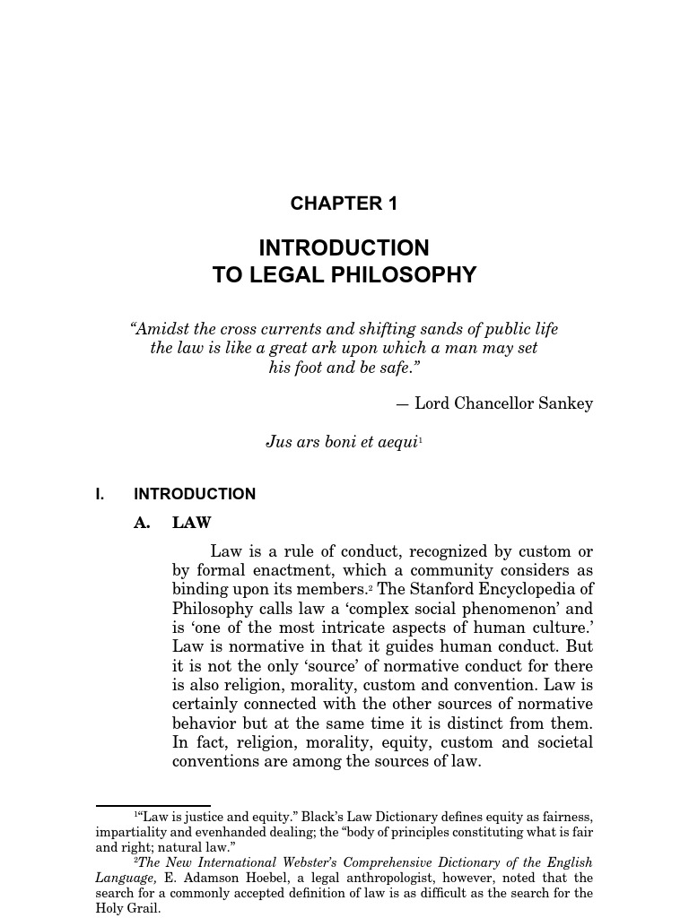 Introduction To Legal Philosophy Chapter 1 by Tabucanon | PDF ...