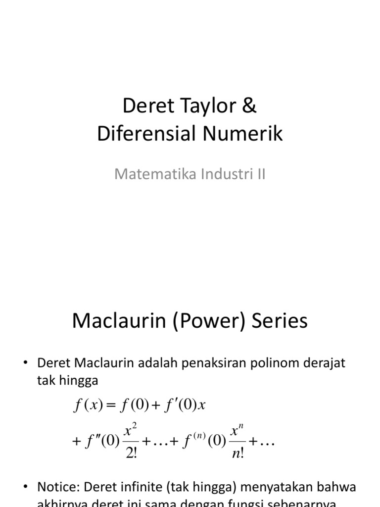 Deret Taylor Diferensial Numerik