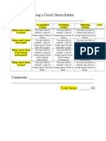 Assessment Being A Good Citizen Rubric