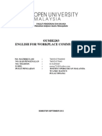 OUMH2203 English For Workplace Communication: Fakulti Pendidikan Dan Bahasa Program Sarjana Muda Pengajaran