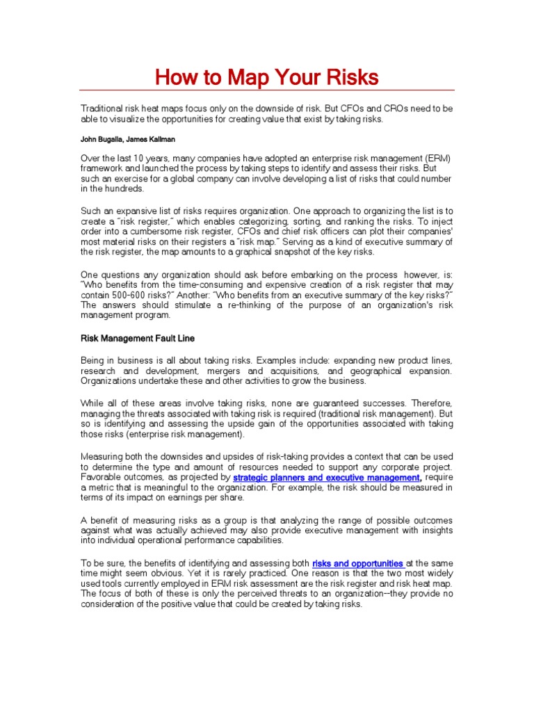 How To Map Your Risks | Download Free PDF | Enterprise Risk Management ...