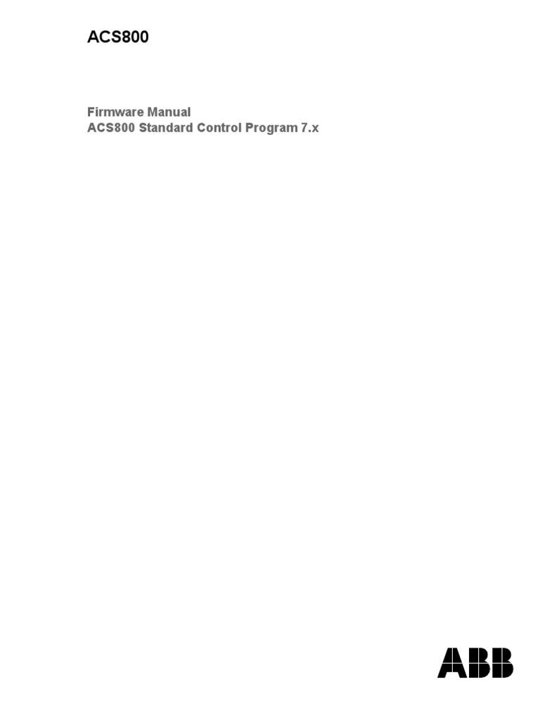 Firmware Manual ACS800 Standard Control Program 7.x | PDF | Electronic ...