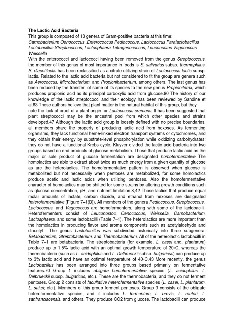 The Lactic Acid Bacteria | PDF