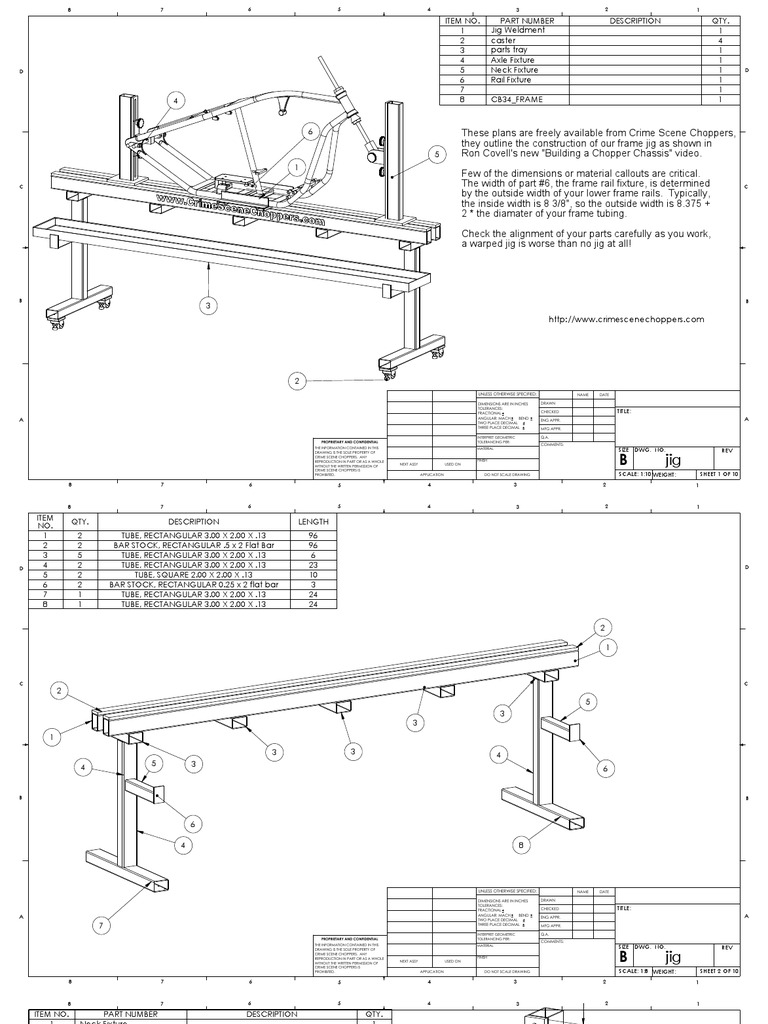 Crimescene Choppers Jig Plans Structural Steel Engineering Tolerance
