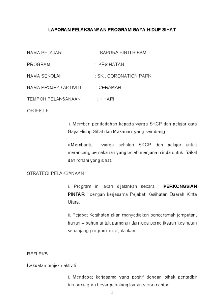 Kertas kerja program sekolah penyayang