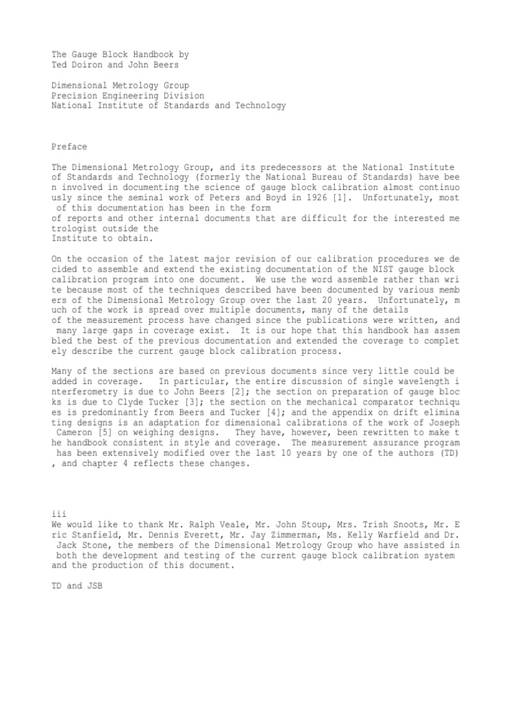 Gauge Block Handbook PDF Metre Thermal Expansion