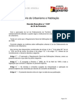 Decreto executivo 13-07 (Angola) - Regulamento Geral das Edificações Urbanas
