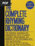 The Complete Rhyming Dictionary Includes Cover Metre Poetry Poetry