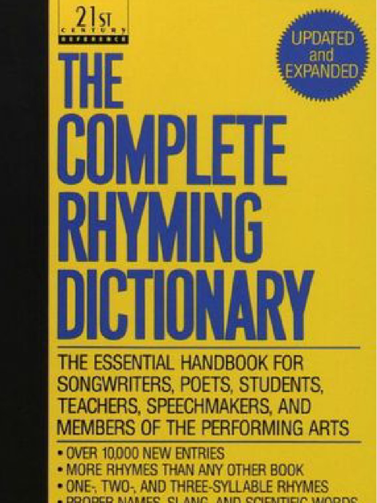 The Complete Rhyming Dictionary Includes Cover Metre Poetry Poetry