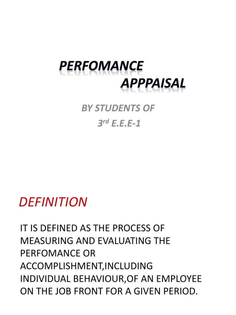 Perfomance Appraisal | PDF | Performance Appraisal | Applied Psychology
