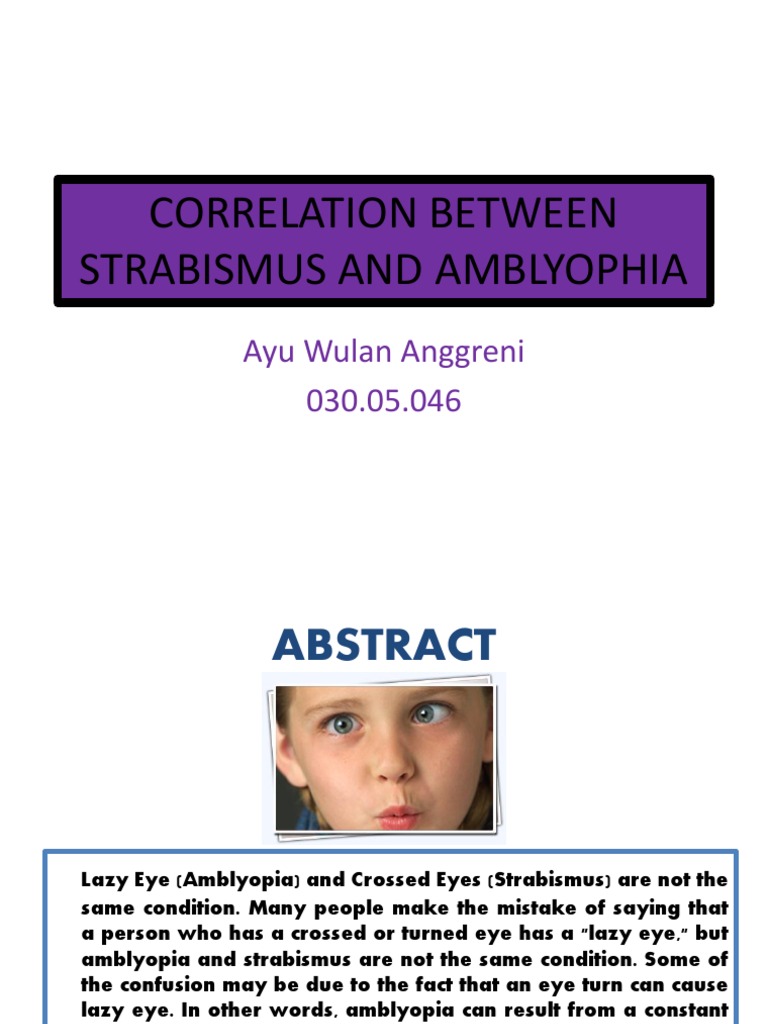 Correlation Between Strabismus and Amblyophia | PDF | Visual System | Rtt