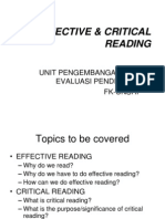 EFFECTIVE & CRITICAL READING