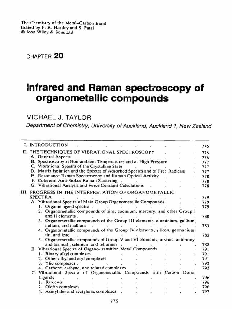 IR and Raman Spectroscopy of Organometallic Compounds-HC | PDF ...
