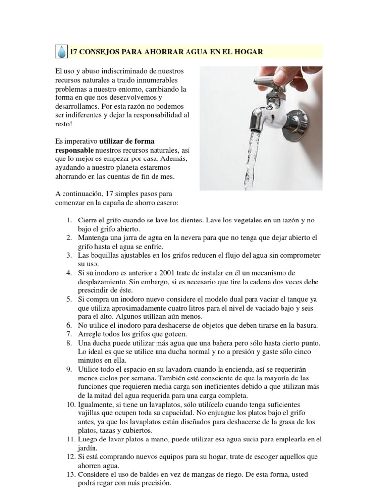 Consejos Para Ahorrar Agua En El Hogar Eficiencia Energética En El