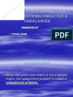 Quantitative Techniques-Ii Problem With Maximisation & Unbalanced