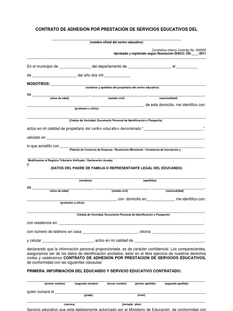 Modelo Contrato de ADHESION | PDF | Pagos | Seguro