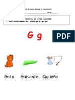 Guía G g para identificar la consonante y silabas ge gi, gue, gui