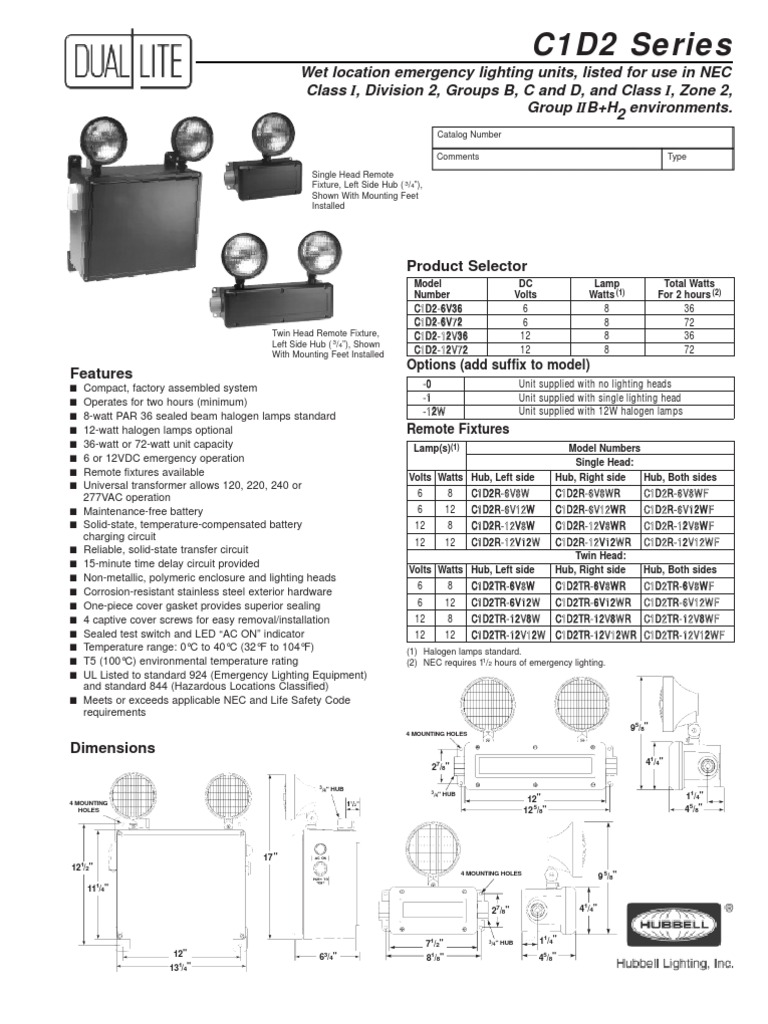 0602113b 7 10 c1d2 Spec Sheet | PDF | Lighting | Battery (Electricity)