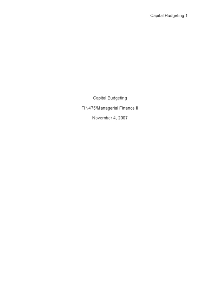 Capital Budgeting | PDF | Capital Budgeting | Economies