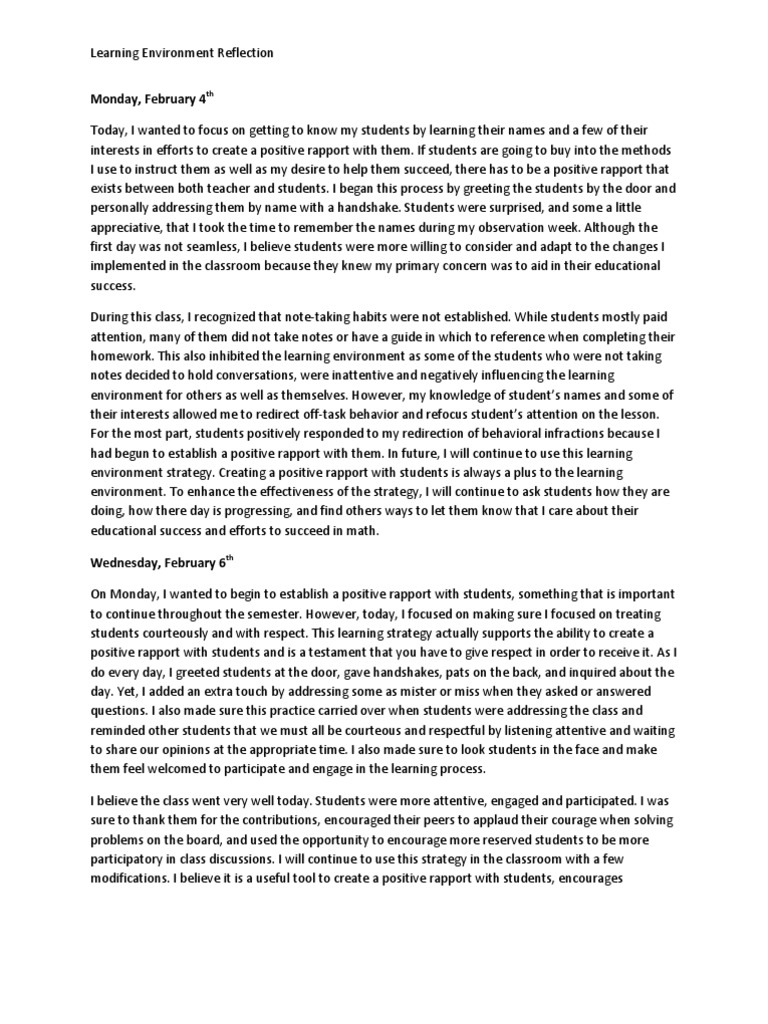 Building Positive Student Rapport | PDF | Classroom | Learning