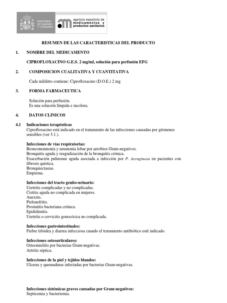 Ciprofloxacin 400 Mg Español