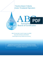 ABC Eed-To-Know Criteria For Wastewater Treatment Operators