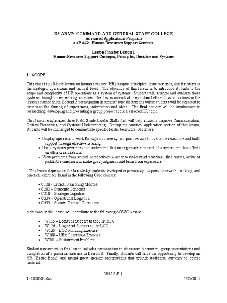 Us Army Command and General Staff College | PDF