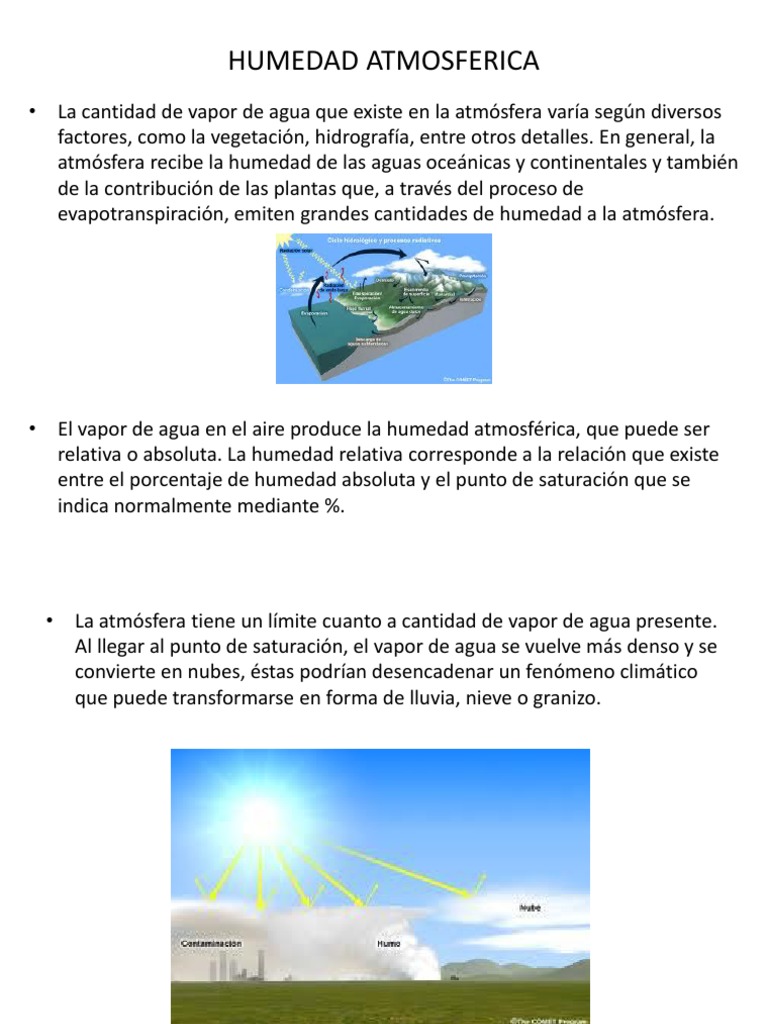 Definición y tipos de humedad atmosférica | PDF | Humedad | Ciencias de ...