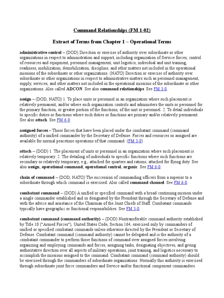 Command Relationships | PDF