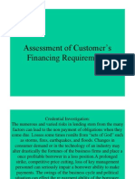 Assessment of Customer's Financing Requirements
