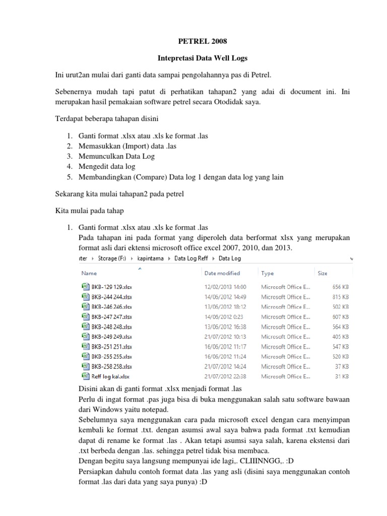 Panduan Lengkap Import Data LAS di Petrel | PDF