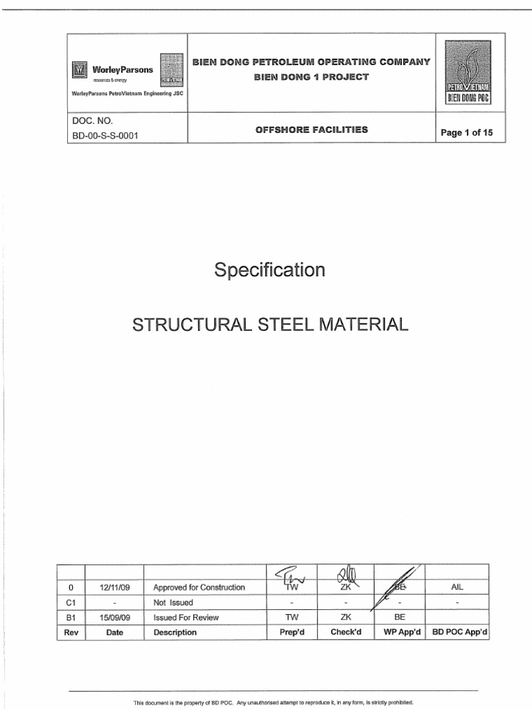 Bd00ss0001 0 Specification For Structural Steel Structural Steel 