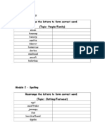 Rearrange The Letters To Form Correct Word. (Topic: People/Family)