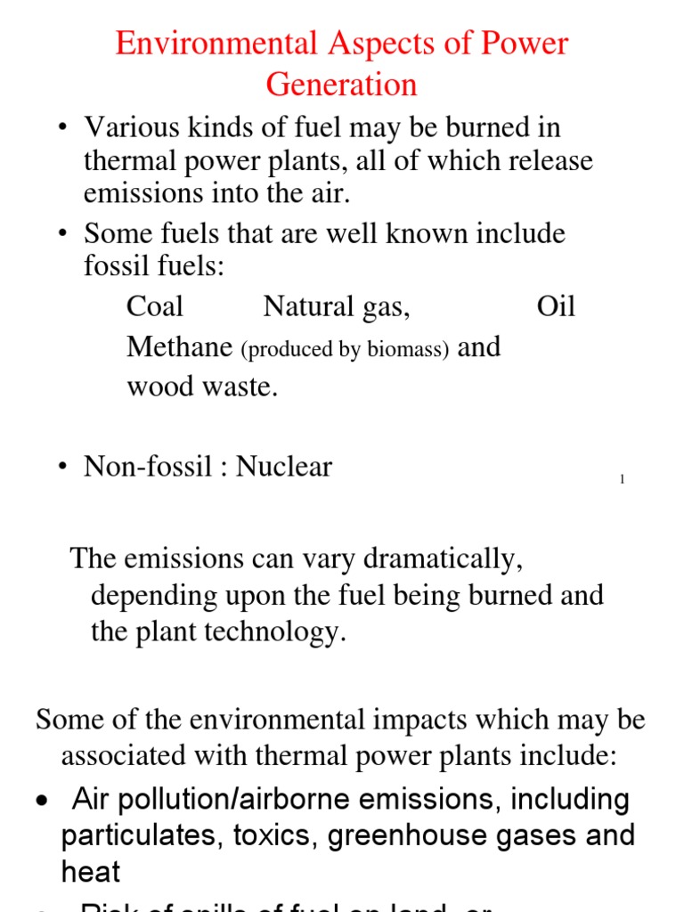 Environmental Impact of Power Generation | PDF | Particulates | Air ...
