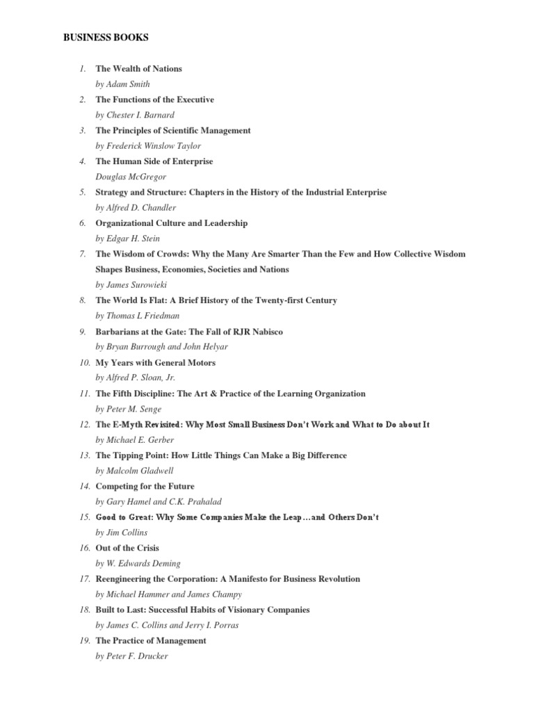 Essential Business Books for Success | PDF