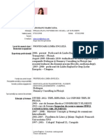 Model CV Curriculum Vitae European Romana