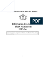 Information Brochure Ph.D. Admissions 2013-14