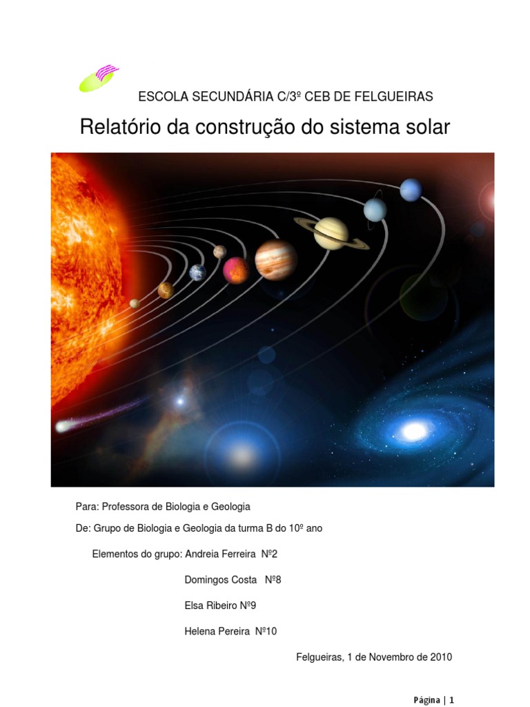 Relatorio Sistema Solar | PDF | Planetas | Sistema Solar
